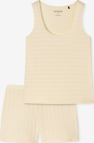 SCHIESSER Pyjama 'Just Stripes' in Beige: voorkant