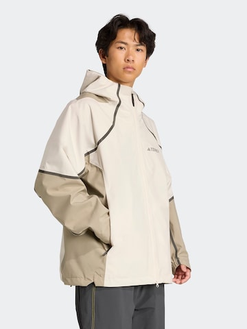 ADIDAS TERREX Outdoor jacket 'Nat Geo' in Beige: front