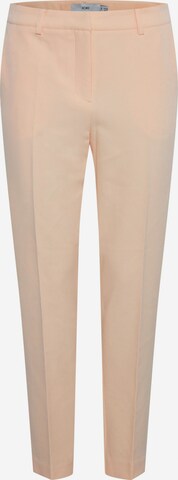 ICHI Slim fit Pleated Pants 'LEXI' in Orange: front