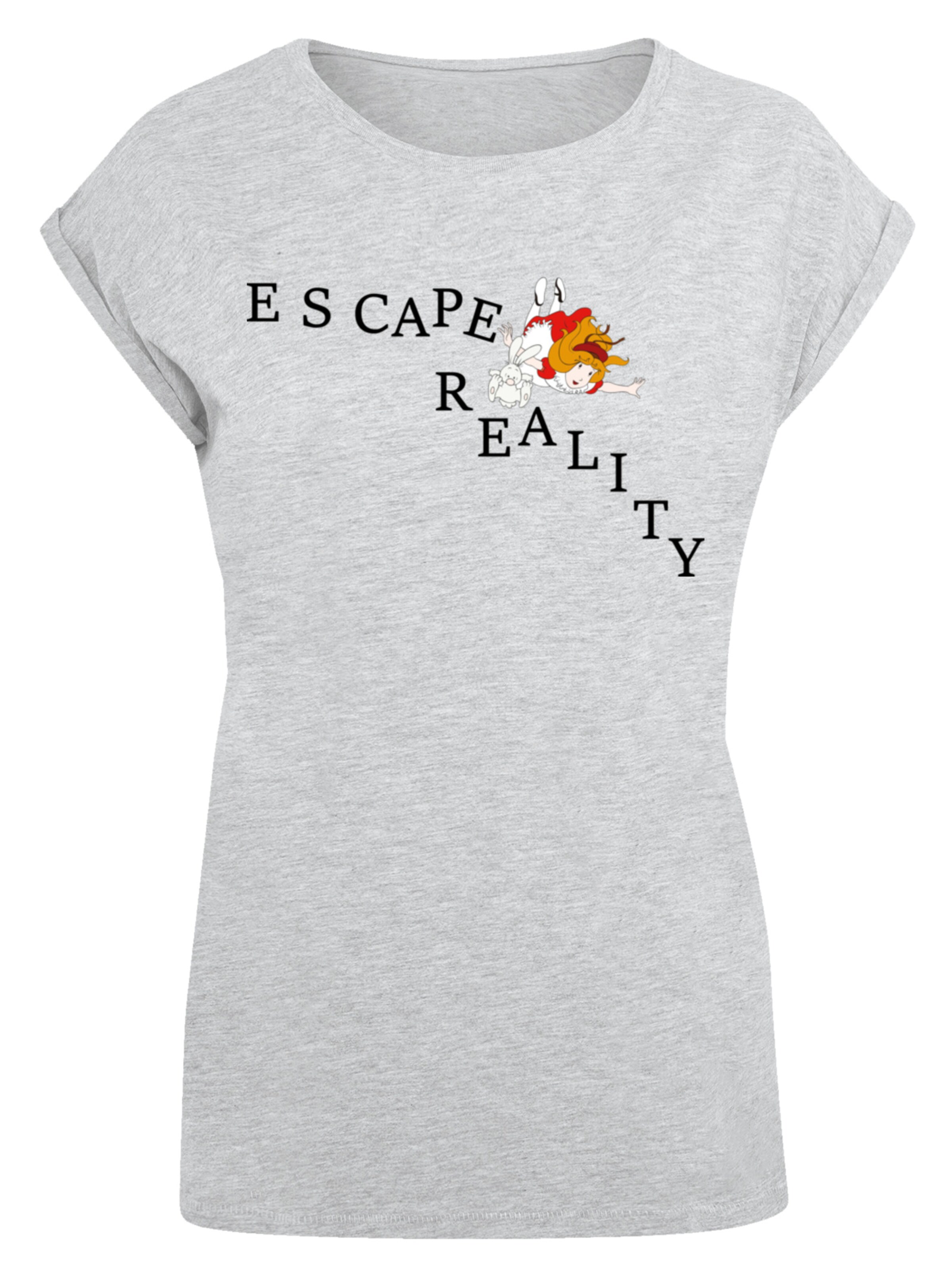 F4NT4STIC Shirt 'Alice im Wunderland Escape Reality' in Grey: front