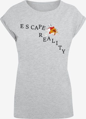 F4NT4STIC Shirt 'Alice im Wunderland Escape Reality' in Grey: front