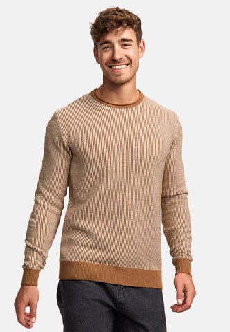 INDICODE JEANS Sweater ' League ' in Beige: front