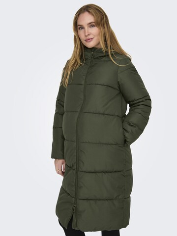 Only Maternity Winter coat 'ABBIE' in Green: front