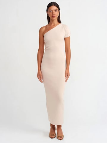 Dilvin Gebreide jurk in Beige: voorkant