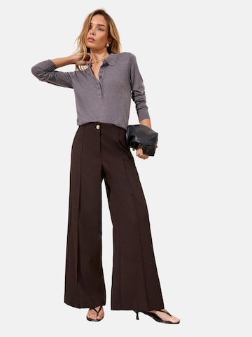 Lipsy Широкий Плиссированные брюки в Коричневый: спереди