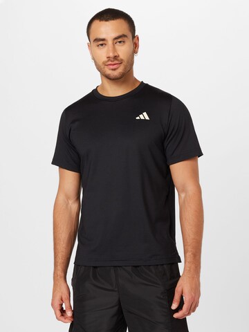 T-Shirt fonctionnel 'Sports Club Graphic' ADIDAS PERFORMANCE en noir : devant