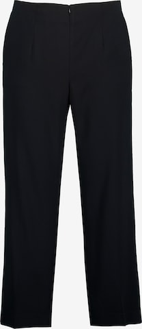 Ulla Popken Regular Pleat-Front Pants in Black: front