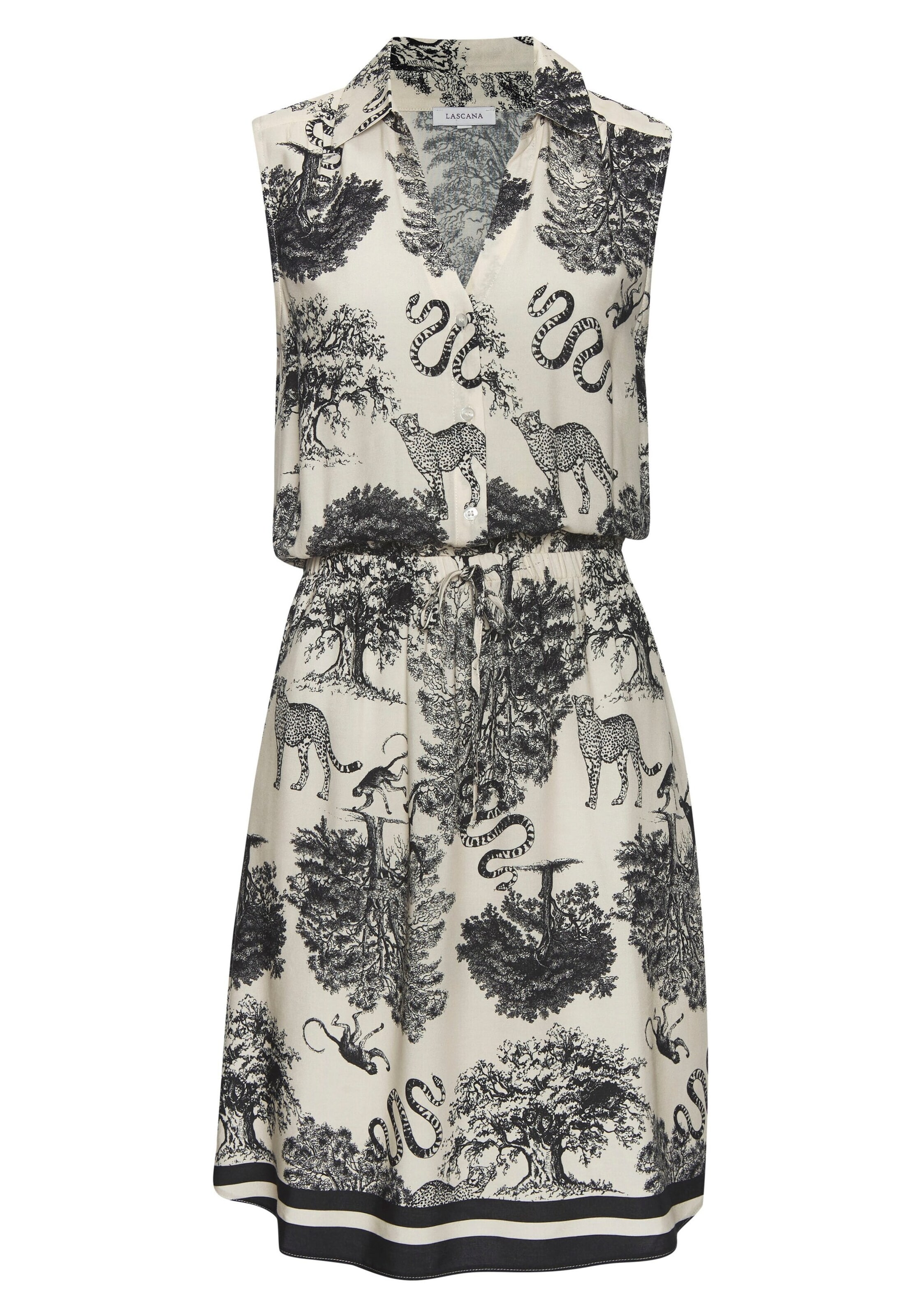 LASCANA - Vestido camisero en beige: frente