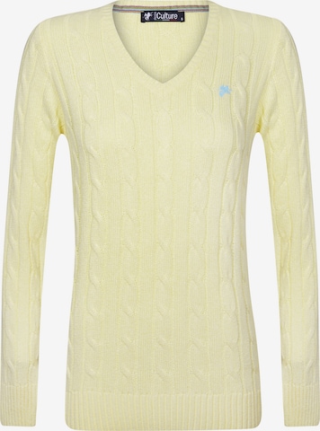 DENIM CULTURE - Pullover 'Perla' em amarelo: frente