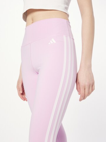 ADIDAS PERFORMANCE Skinny Sports trousers 'Train Essentials 3-Stripes High-Waisted' in Purple