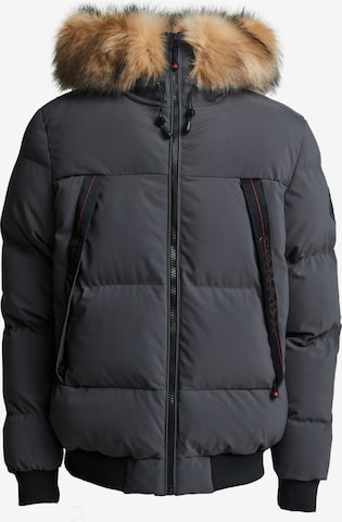 Zavetti Canada NAVAX HOODED BOMBER JACKET ' ' in Grau: Vorderseite