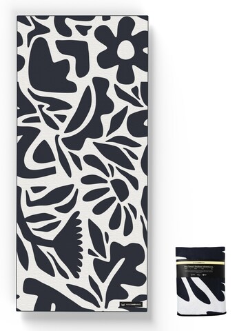 woodsandwaves Beach Towel 'Midnight Florals' in Black: front