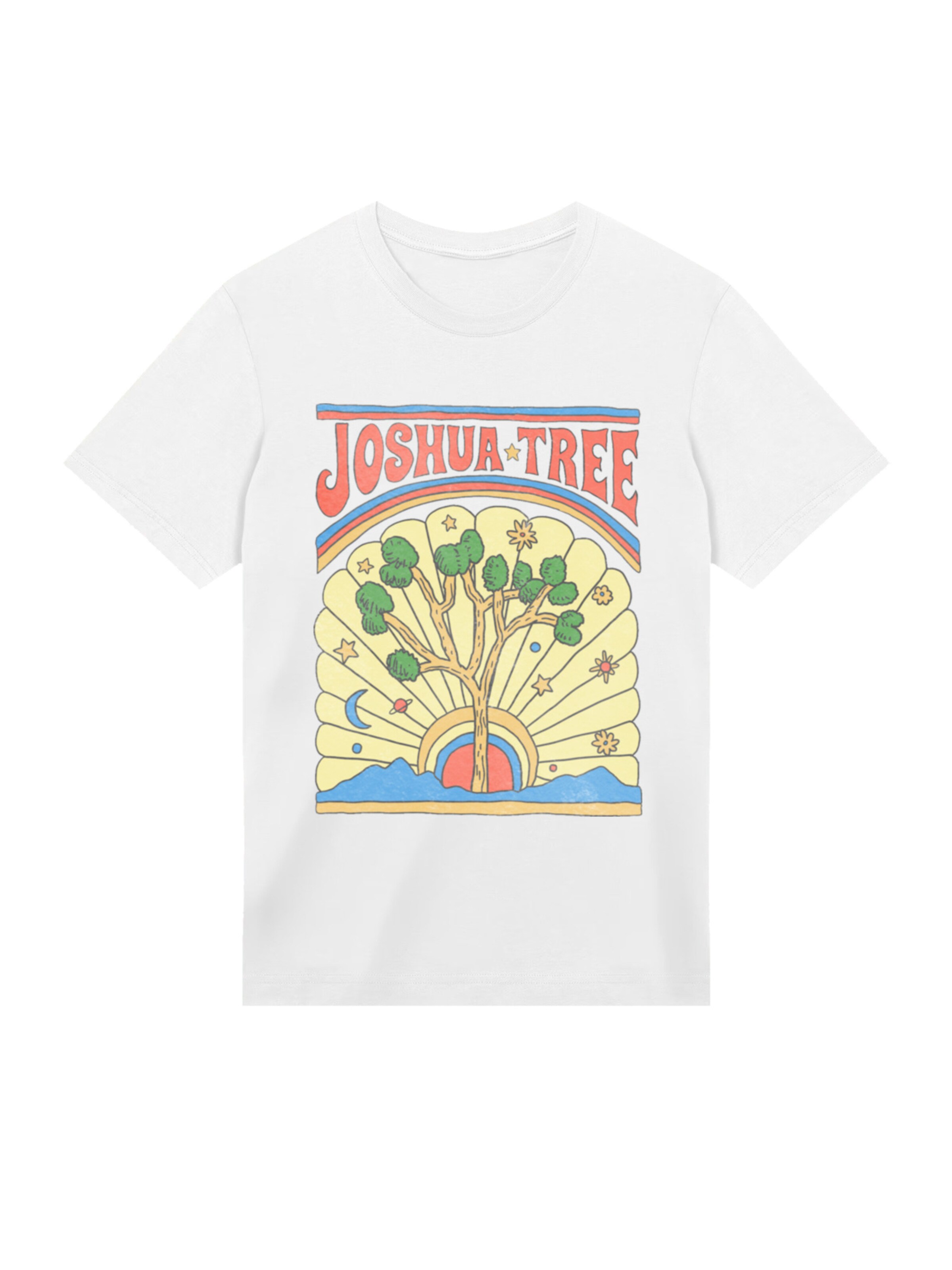 T-Shirt 'US National Parks Joshua Tree' F4NT4STIC en blanc : devant