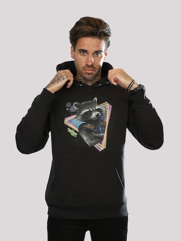 F4NT4STIC Sweatshirt 'Marvel Guardians of the Galaxy Neon Rocket' in Black: front