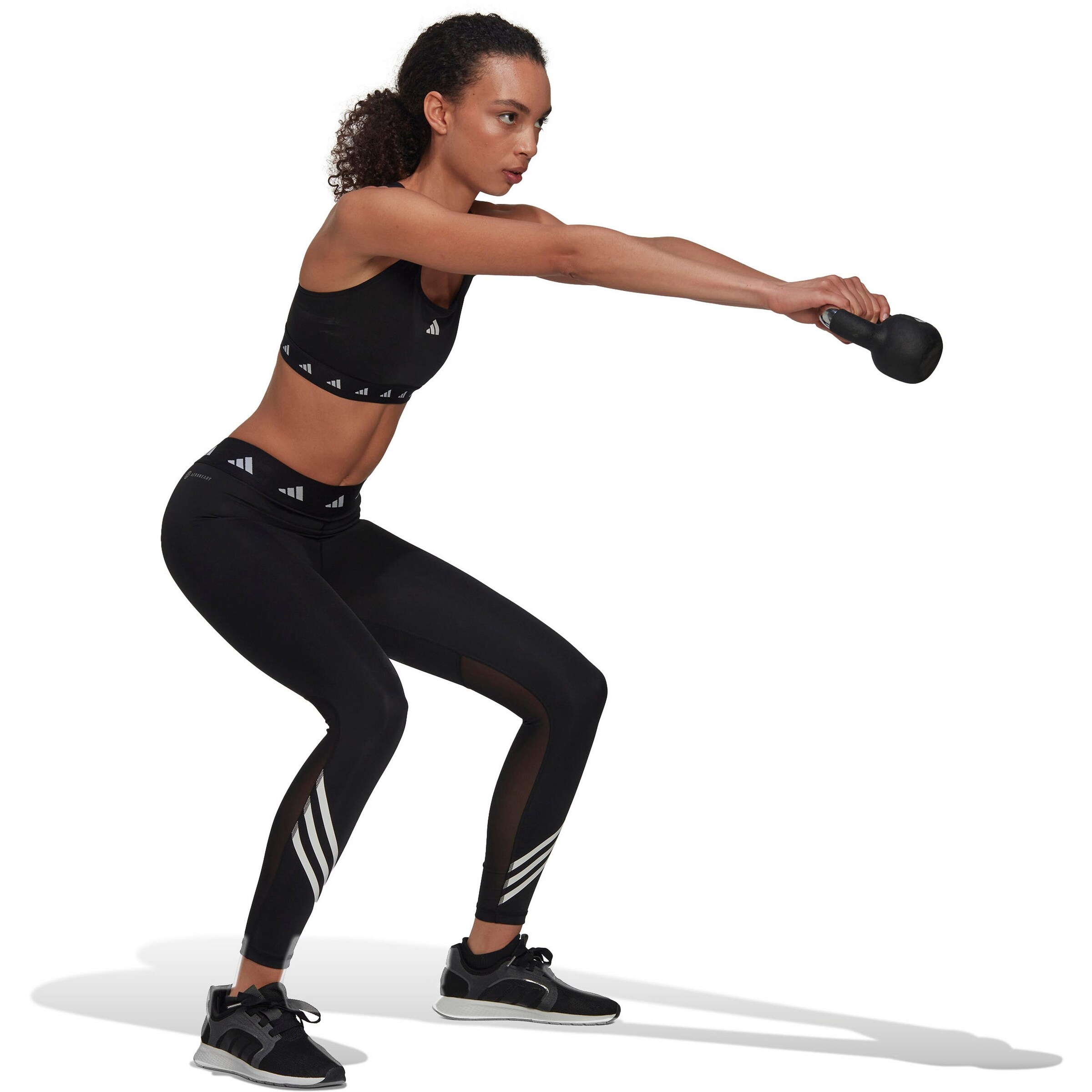 ADIDAS PERFORMANCE - Skinny Calças de desporto 'Techfit 3-Stripes' em preto