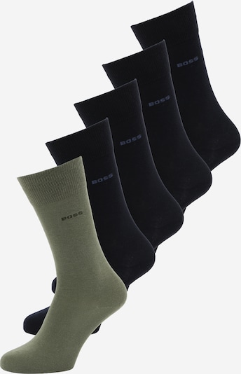 Kojinės iš BOSS, spalva – alyvuogių spalva / juoda, Prekių apžvalga