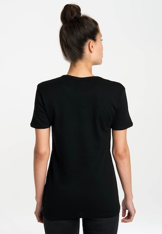 LOGOSHIRT Shirt 'Batman - Fullmoon' in Black
