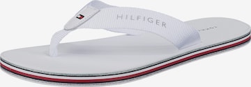 TOMMY HILFIGER T-Bar Sandals in White: front