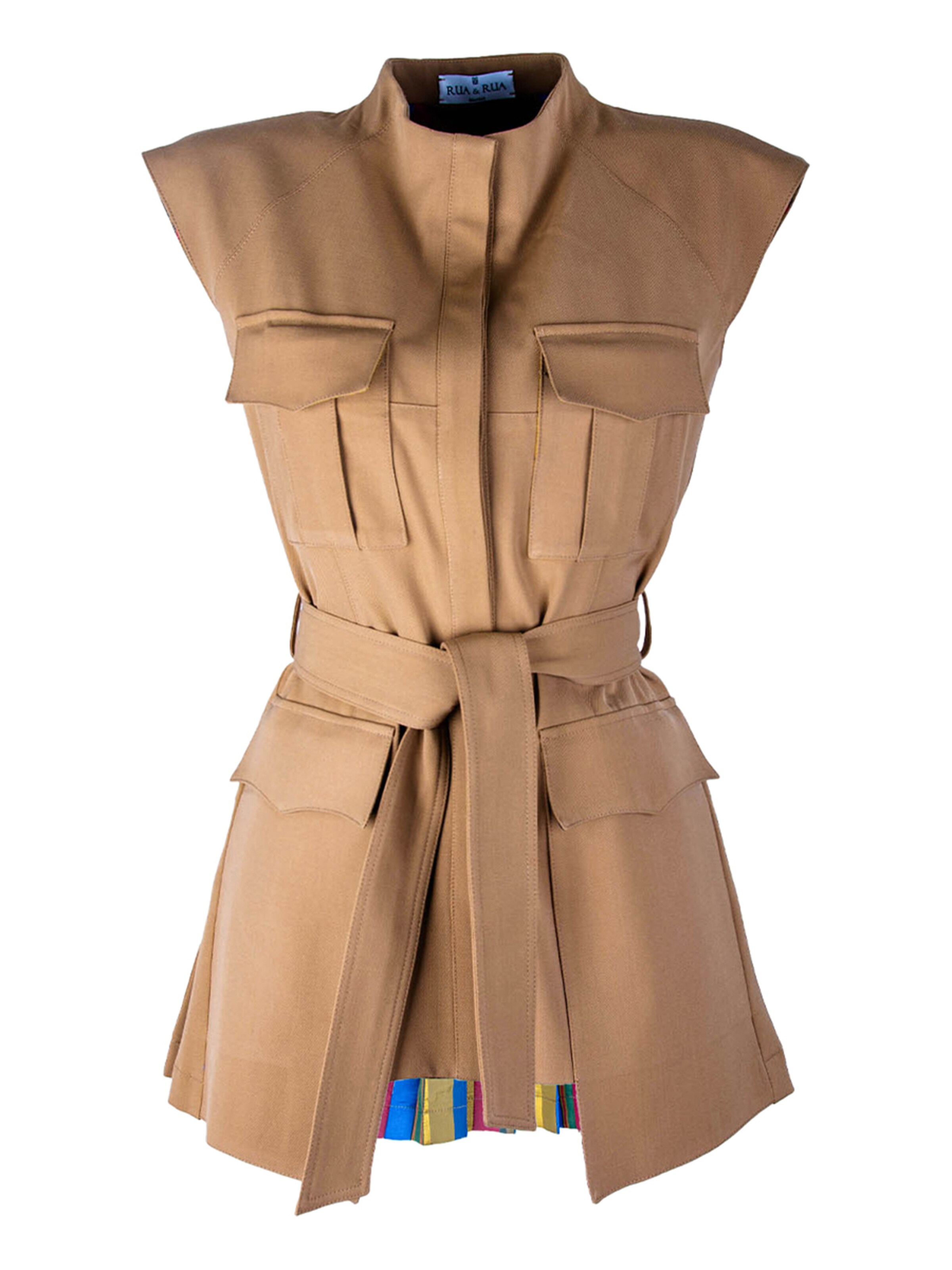 Rua & Rua Vest in Beige: front