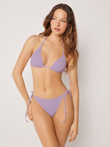 CALZEDONIA Triangle Bikini Top 'Crinkcle Waves' in Purple: front