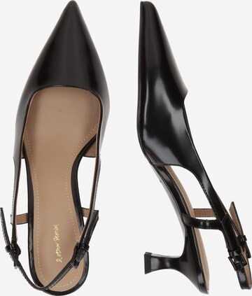 Black leather slingback heels shop