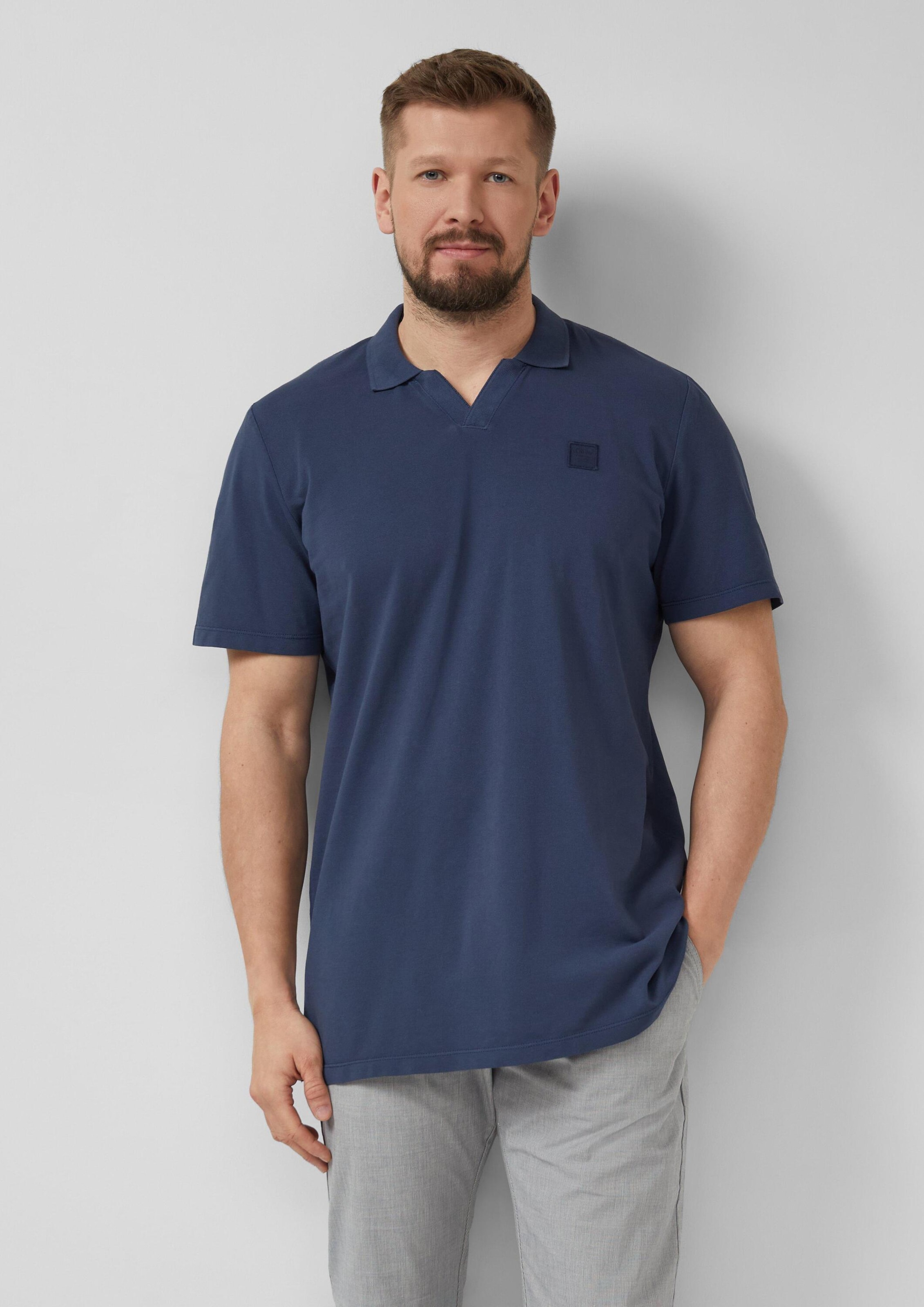 s.Oliver Men Tall Sizes Poloshirt in Blau: Vorderseite