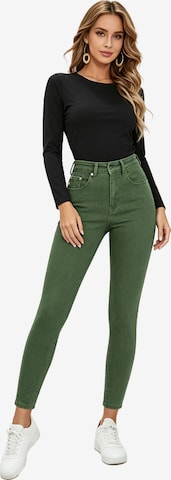 KoJooin Slimfit Jeansy 'Damen Slim Fit Jeans mit Waschung – Eng anliegende, taillierte Skinny Jeans für eine figurbetonte' w kolorze zielony: przód