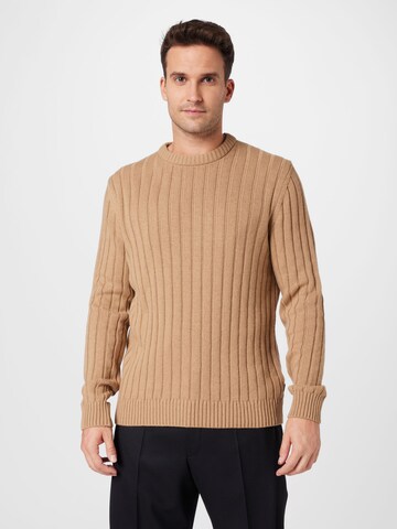 BOSS Black - Pullover 'Laaron' em bege: frente