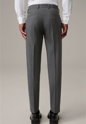 STRELLSON Slim fit Pleated Pants 'Melwin' in Grey