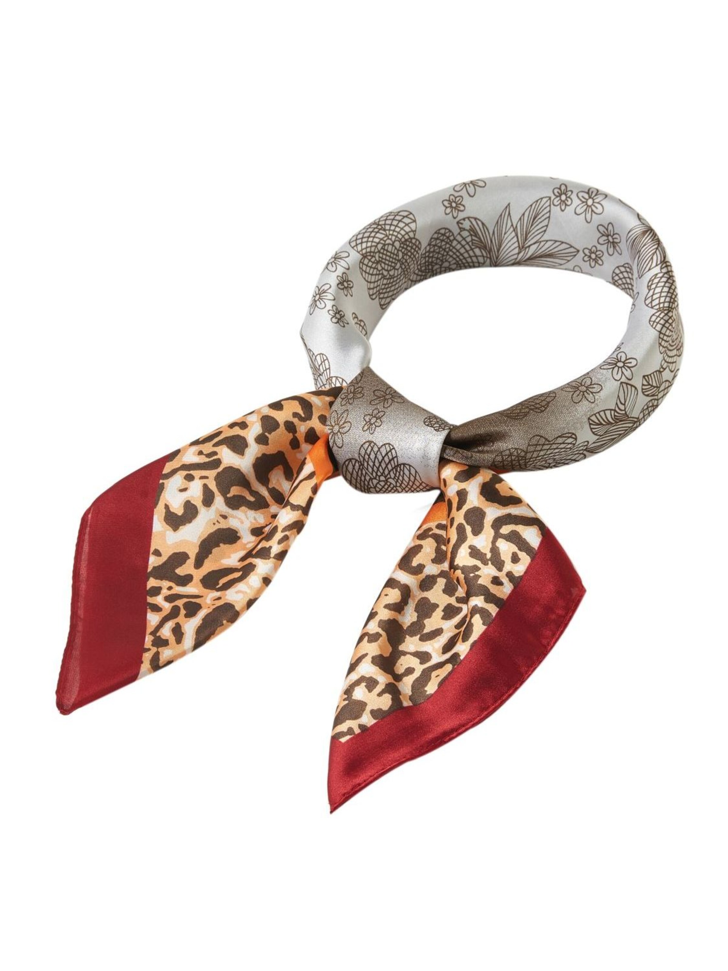 alberto cabale Sjaal 'Petit carré de Soie Chetaah Cléo' in Rood