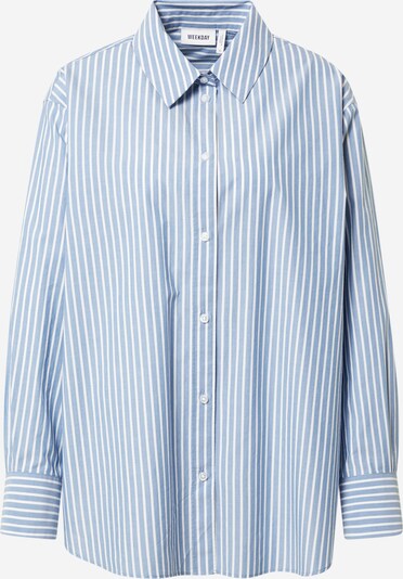 WEEKDAY Bluse 'Edyn' in hellblau / weiß, Produktansicht