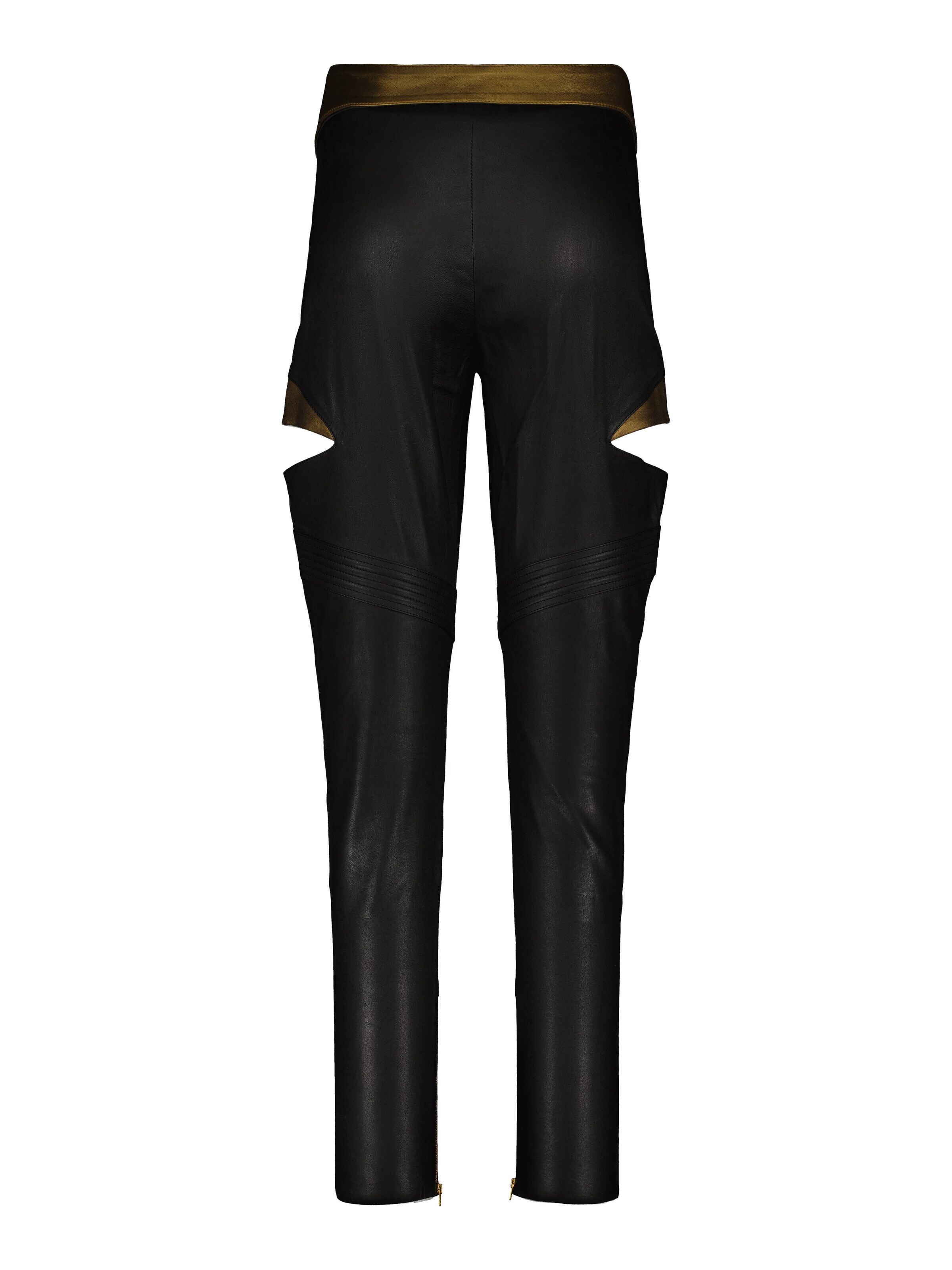 Coupe slim Pantalon folklorique 'Amazonian Gold Belt – Pantalon' Vibranyum en noir