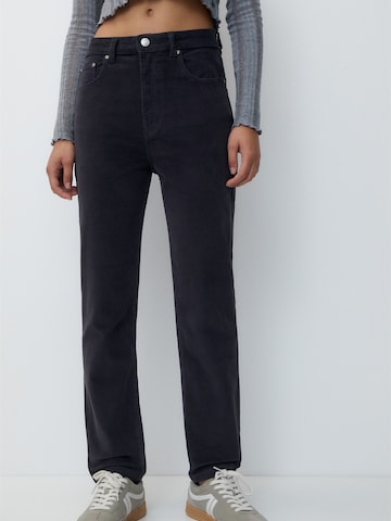 Regular Pantalon Pull&Bear en gris : devant