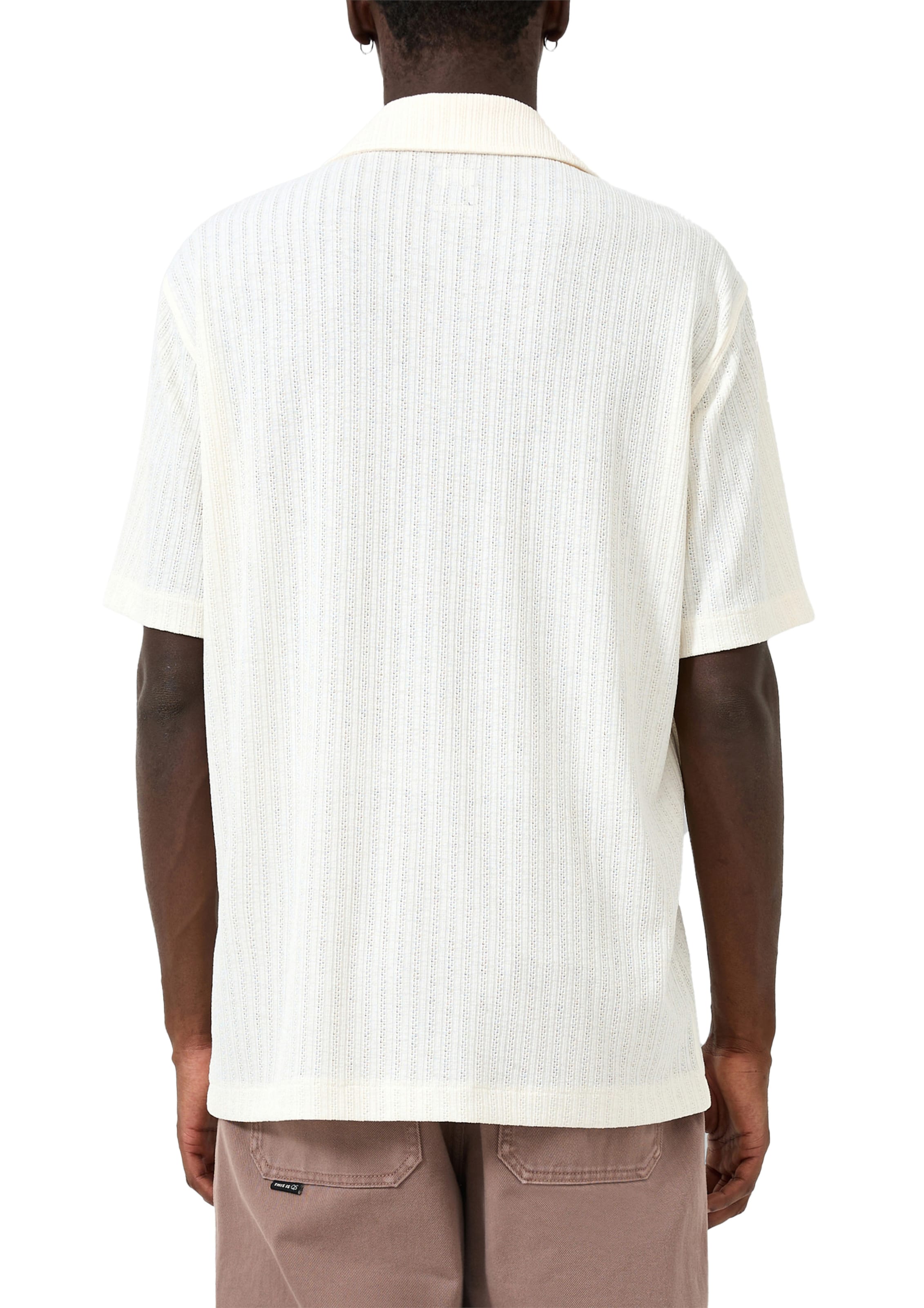 QS Comfort fit Button Up Shirt in Beige