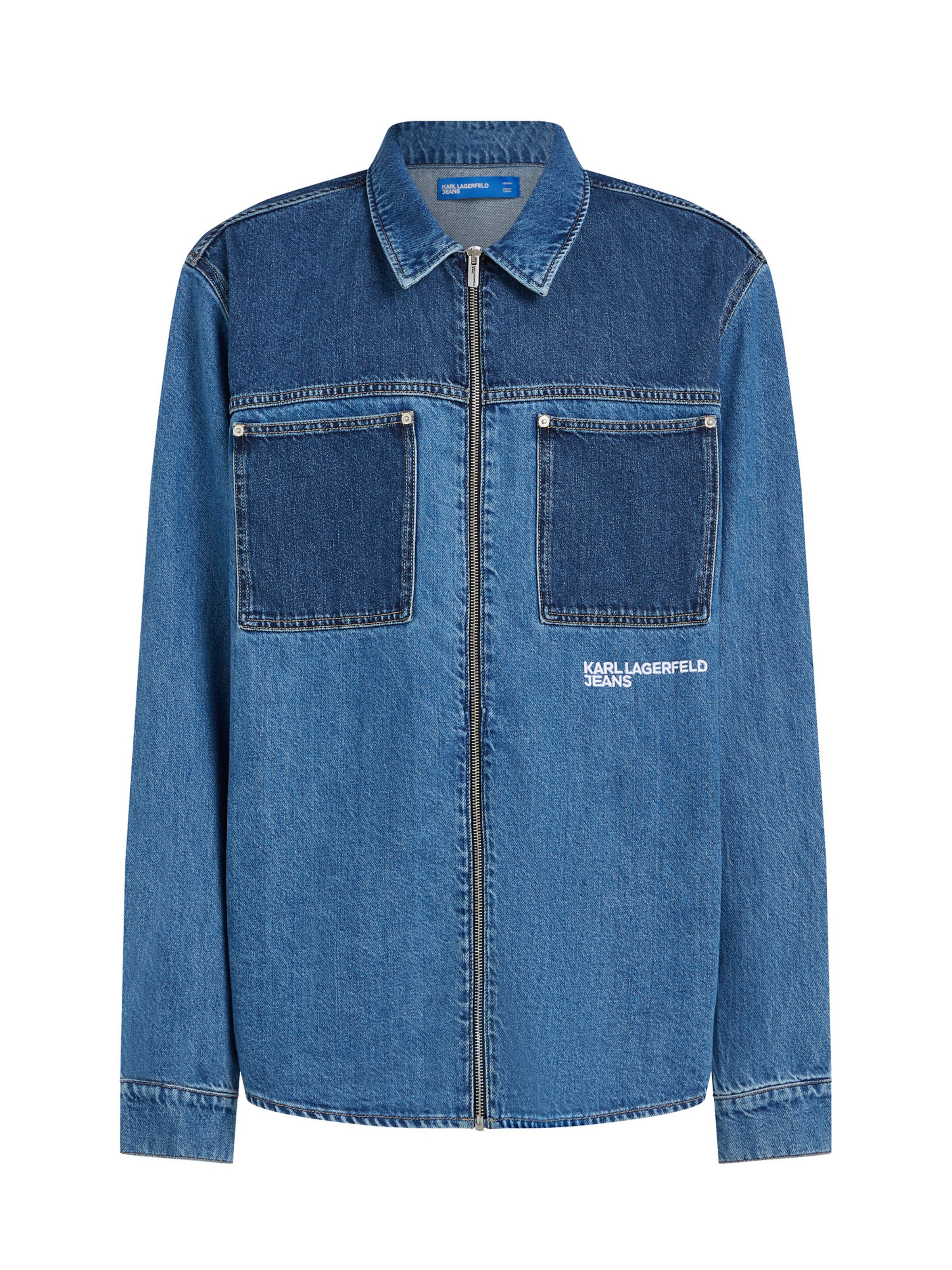 Coupe regular Chemise KARL LAGERFELD JEANS en bleu : devant