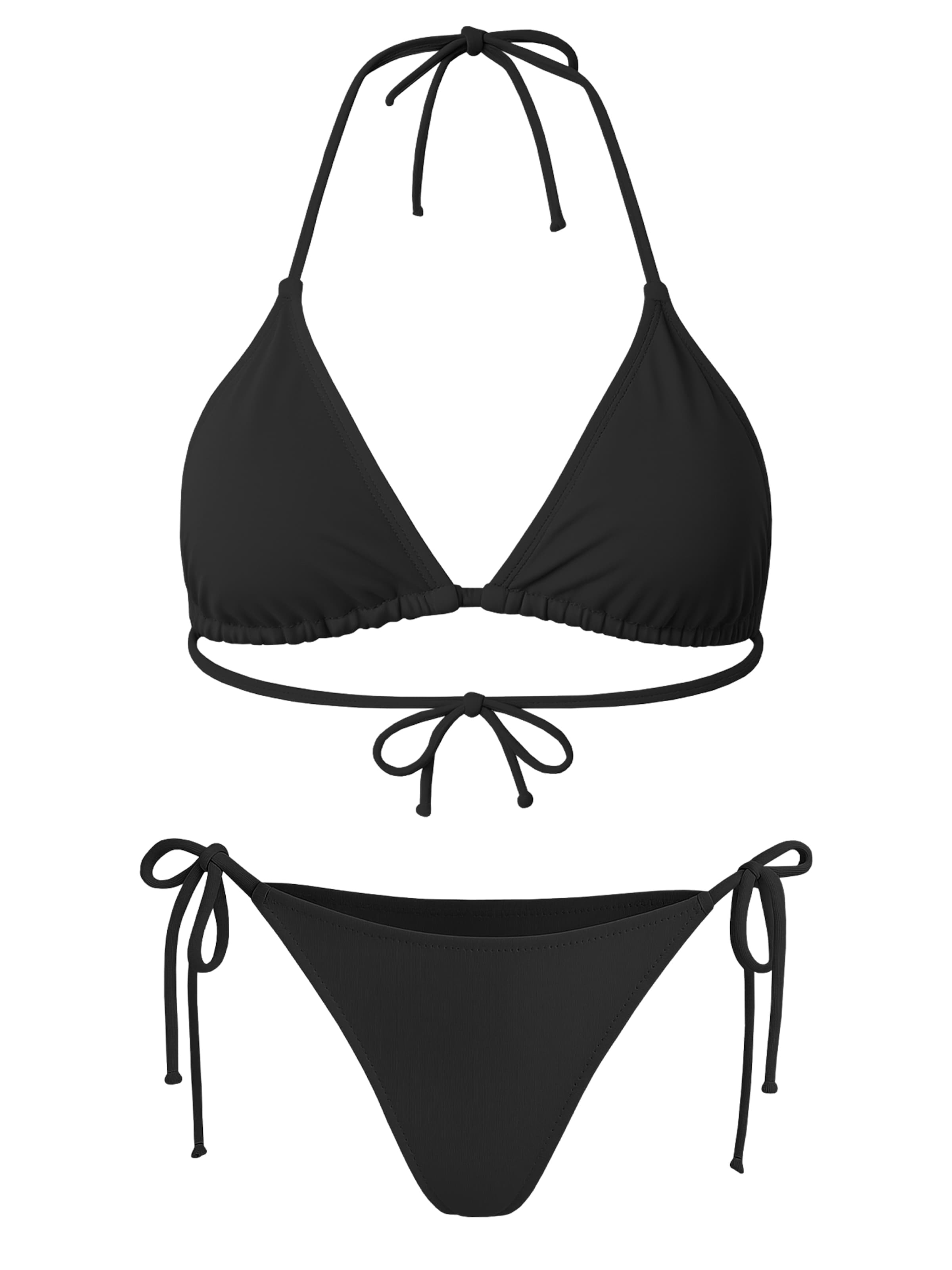Yenita Triangel Bikini in Zwart: voorkant