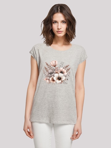 T-shirt 'Blumenstrauß Boho' F4NT4STIC en gris : devant
