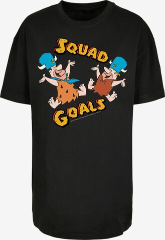 F4NT4STIC Oversized shirt 'The Flintstones Squad Goals' in Zwart: voorkant