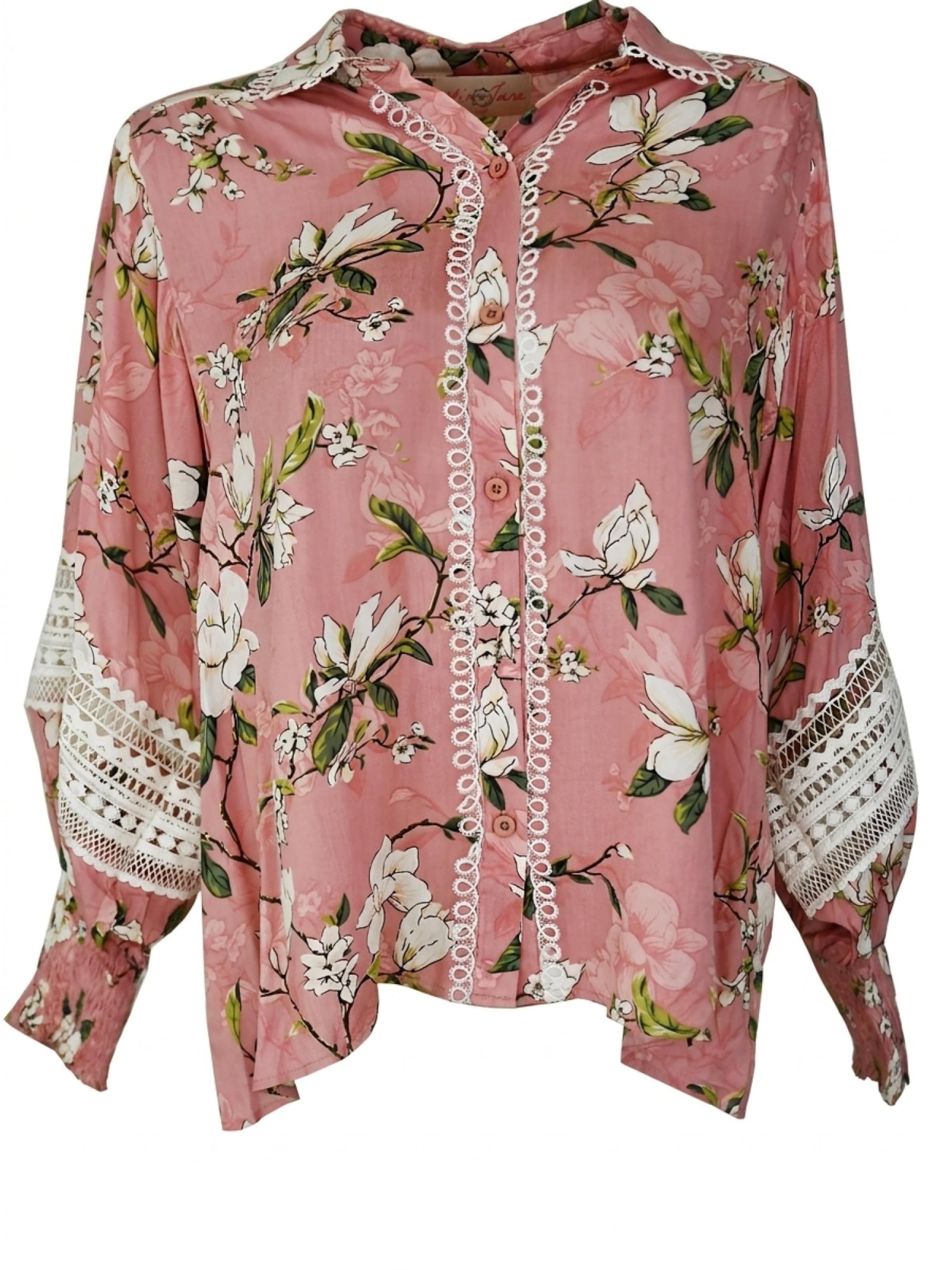 Miss June Blouse 'Chemise Tulla' in Roze
