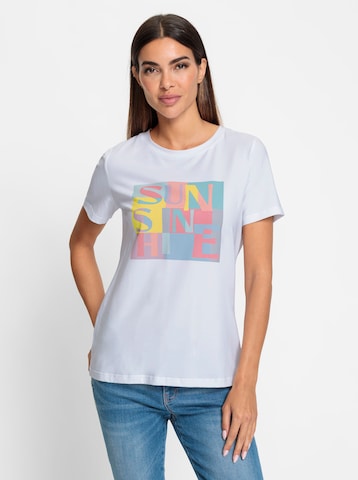 Tricou de la heine pe alb: față