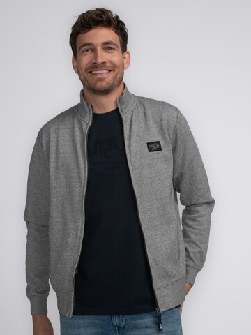Petrol Industries Zip-Up Hoodie 'Takotna' in Grey: front