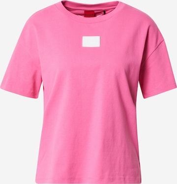 HUGO Тениска 'The Boxy Tee 12' в розово: отпред