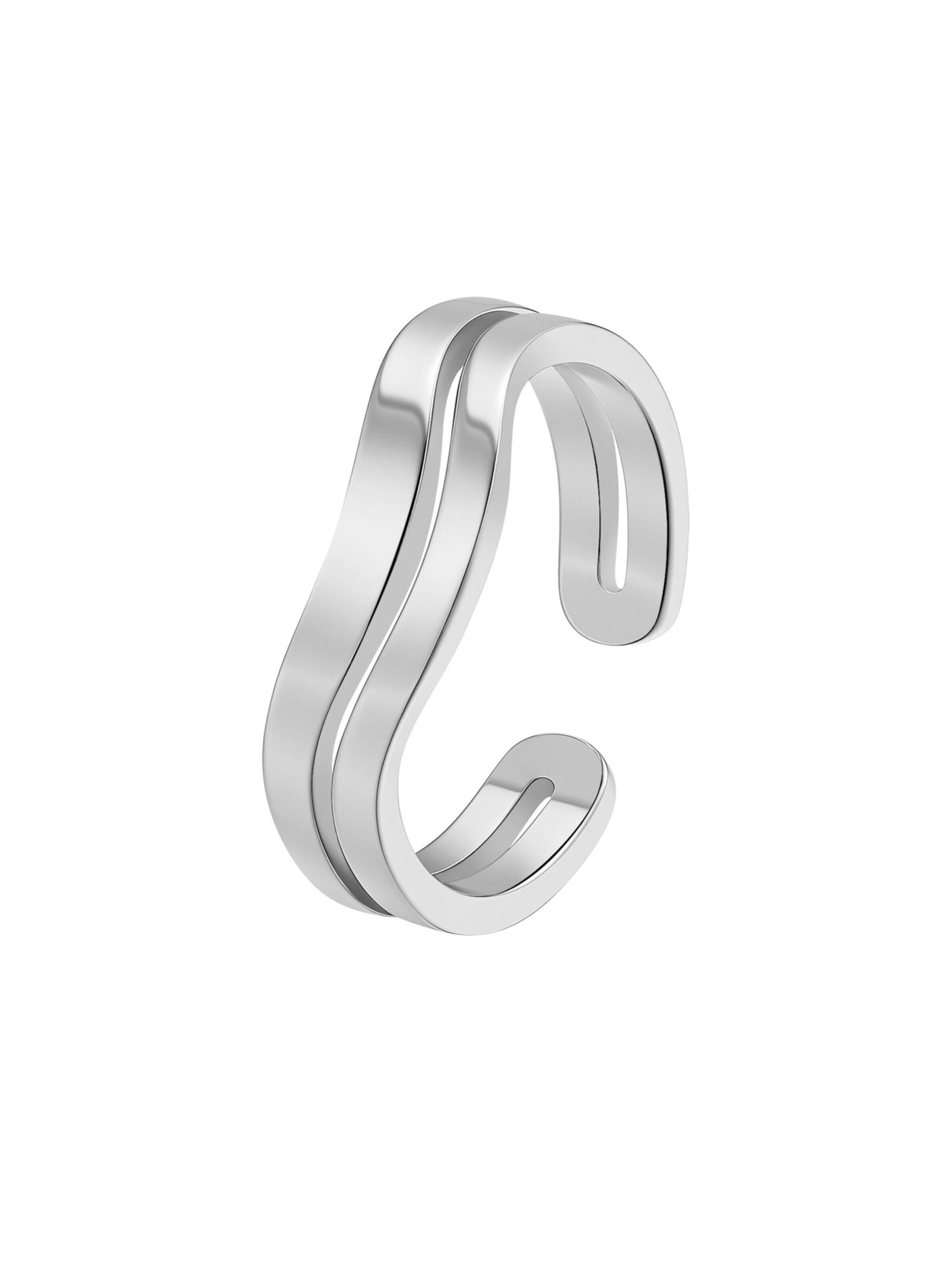 Hey Happiness Ring 'Wave Open'‌‌‌‌‌‌ in 52 in silber, Produktansicht
