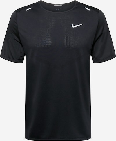 NIKE Functioneel shirt 'Rise 365' in de kleur Zwart / Wit, Productweergave