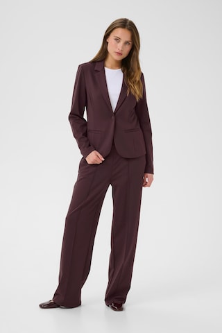 Kaffe Loose fit Trousers with creases 'Jenny' in Brown