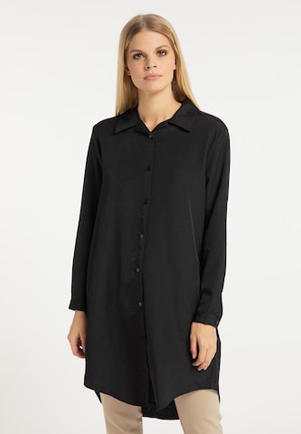 RISA Shirt Dress in Black: front