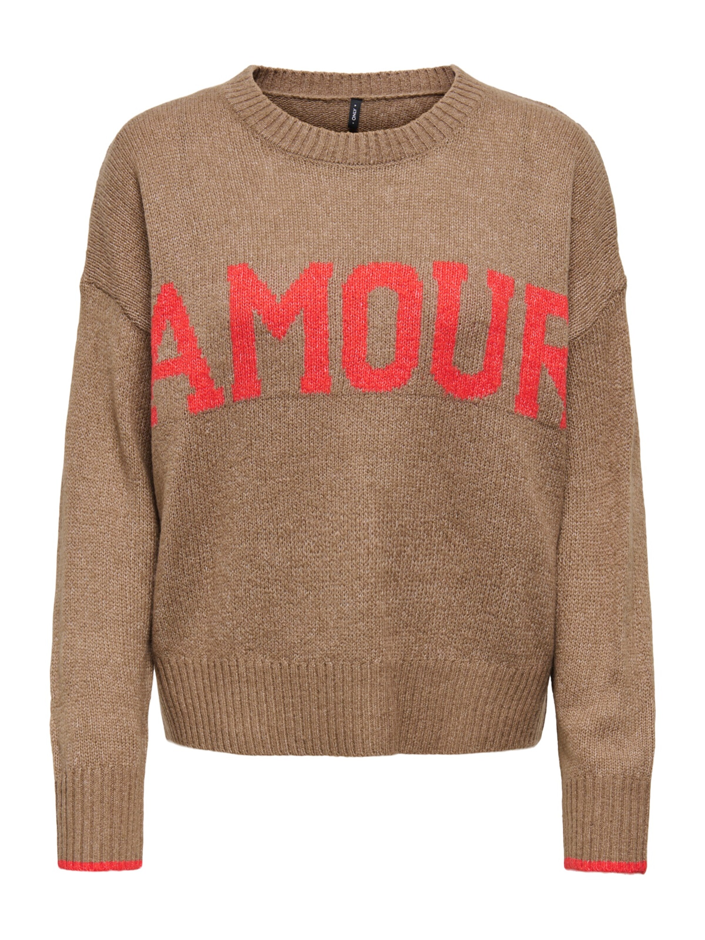 ONLY Sweater 'NEW AMOUR' in Brown: front