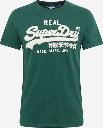 Superdry T-Shirt 'Chenille' in Grün: predná strana