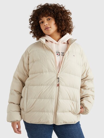 Tommy Jeans Curve Jacke in Beige: predná strana