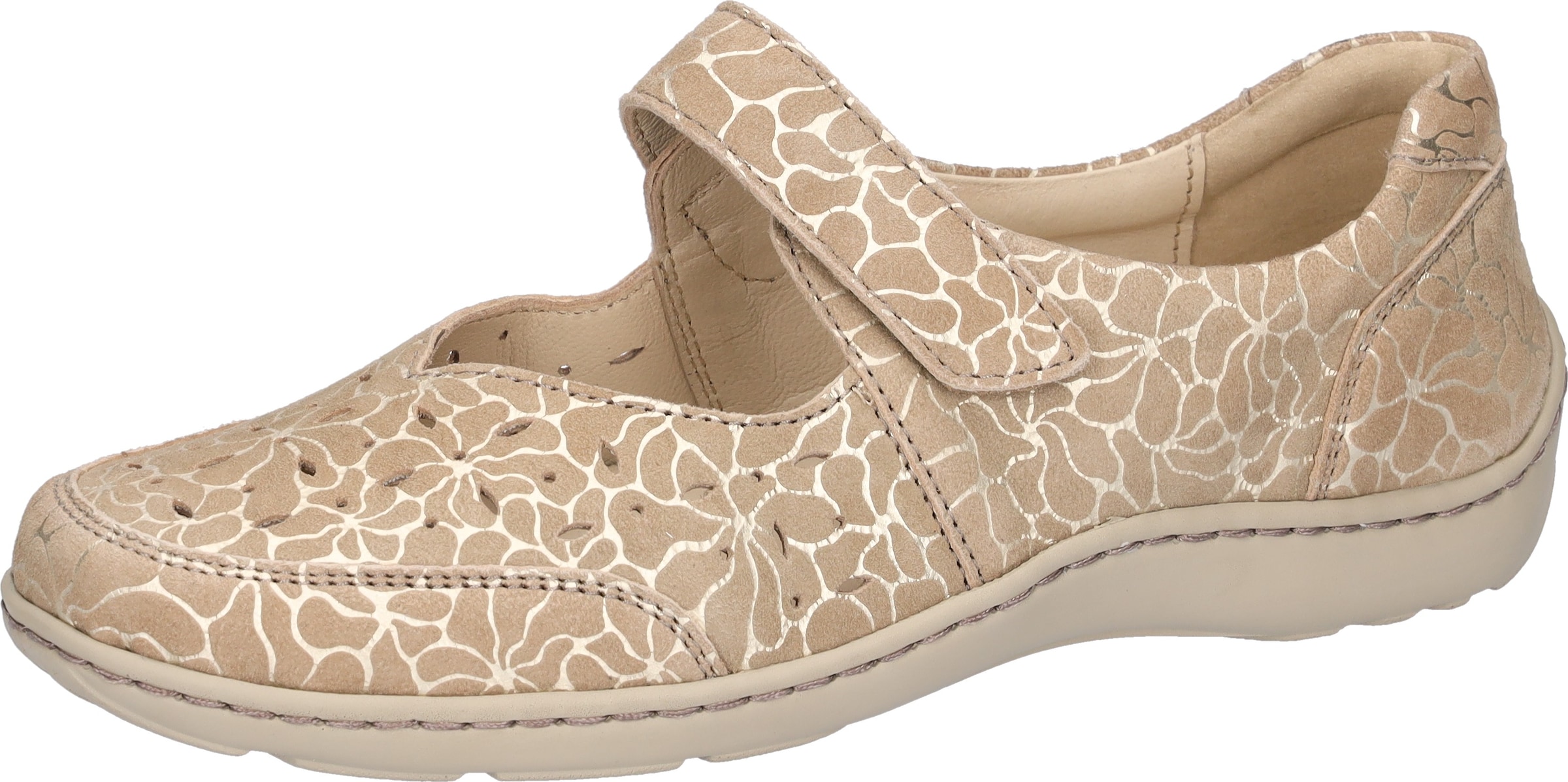 WALDLÄUFER Ballet Flats with Strap in Beige: front